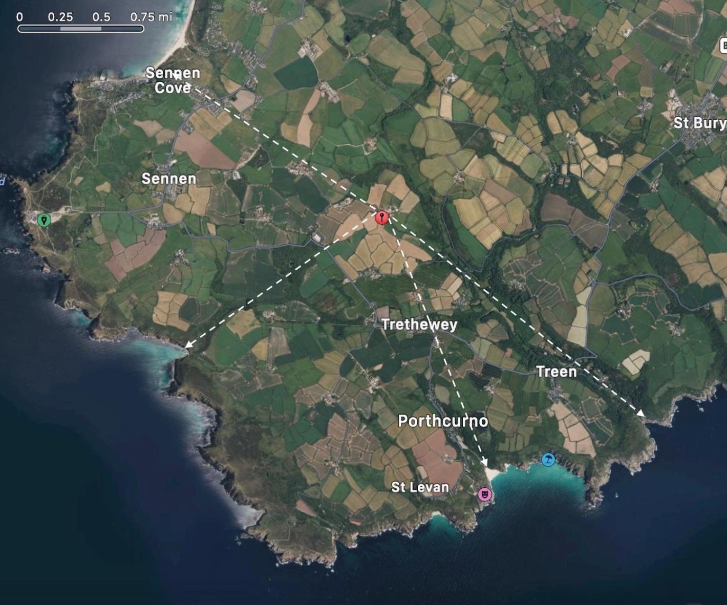 Appartamento Trengothal Barn Porthcurno Esterno foto